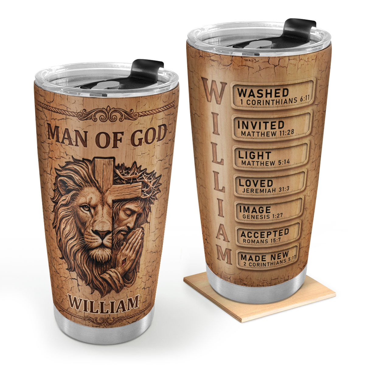 Man Of God - Personalized Stainless Steel Tumbler