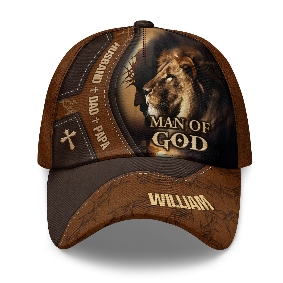 Man Of God Lion - Personalized Classic Cap Faith