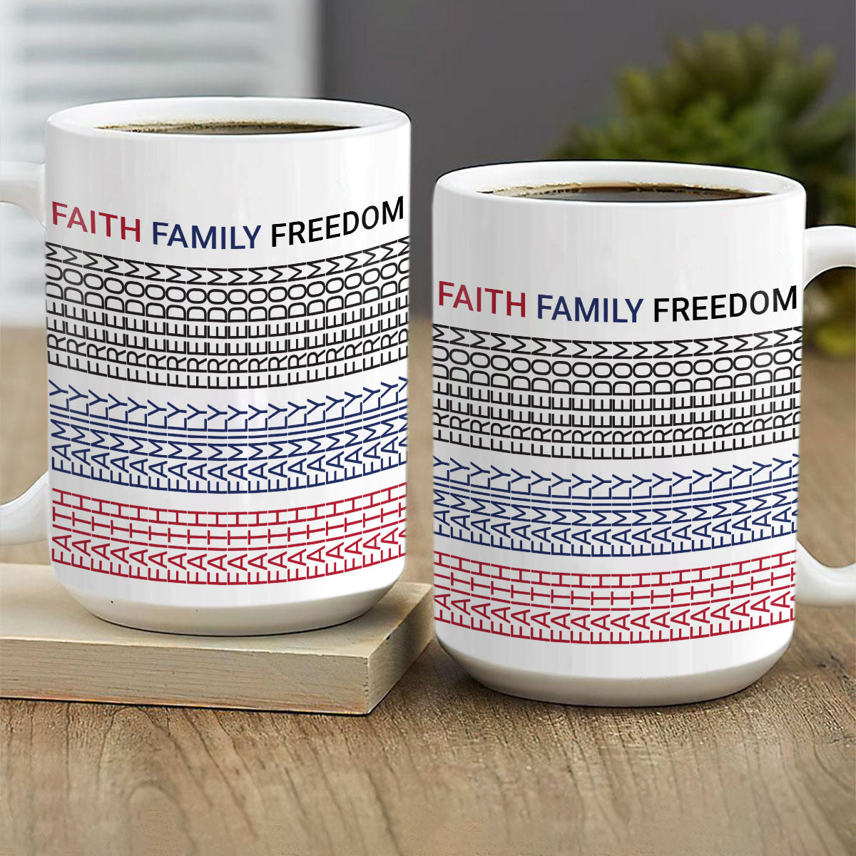 Faith Family Freedom - Inspirational Ceramic Coffee Mug