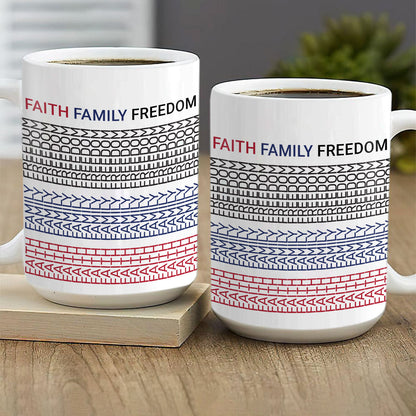 Faith Family Freedom - Inspirational Ceramic Coffee Mug