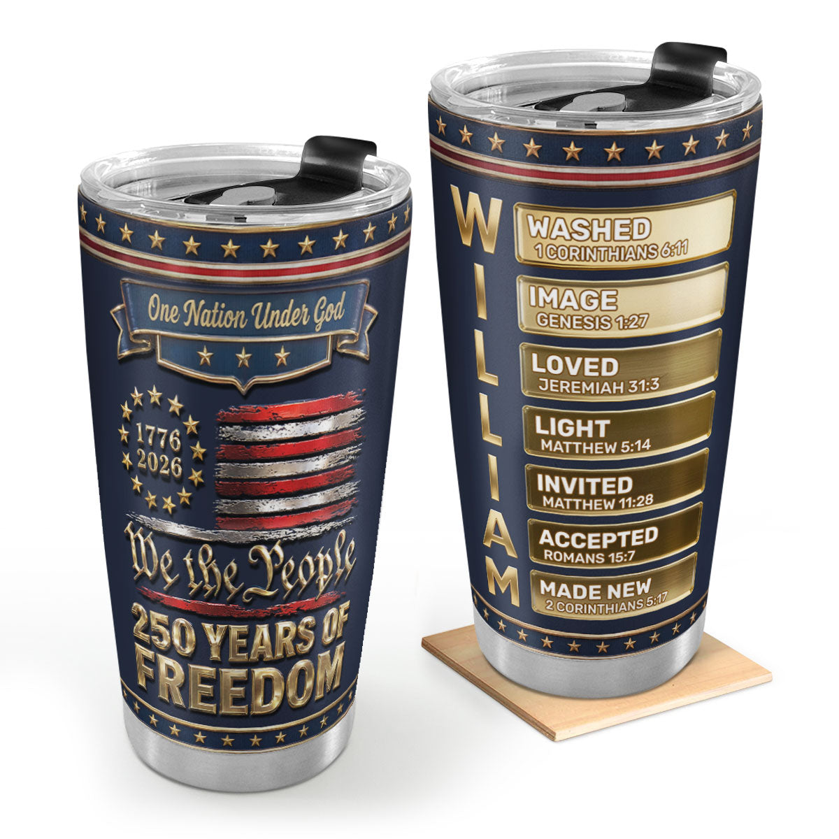 Patriotic Christian - Personalized Stainless Steel Tumbler