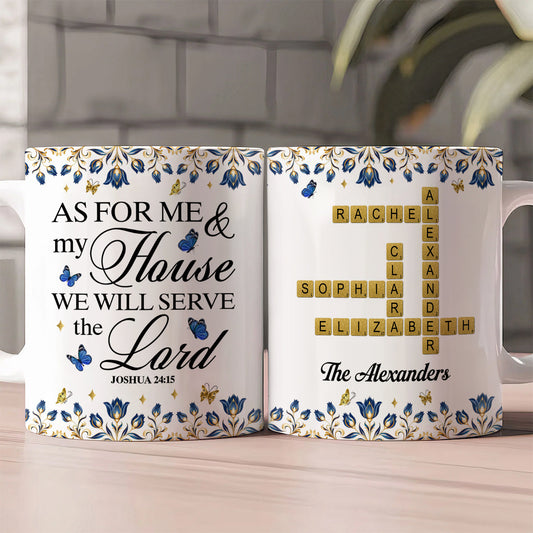 As For Me And My House - Personalized Ceramic Coffee Mug Faith