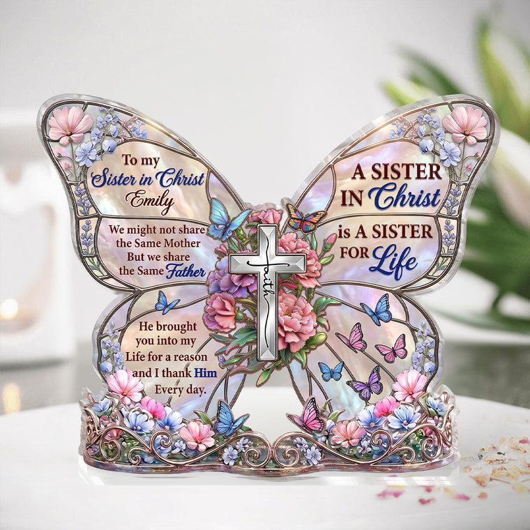 Faith-Inspired Sister Gift - Personalized Acrylic Plaque GAPJS10006