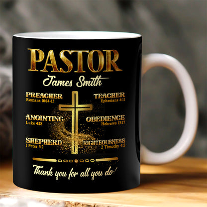 My Preacher, Teacher, & Shepherd - Personalized Ceramic Coffee Mug
