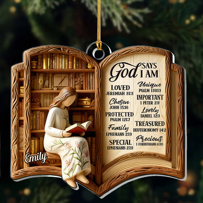 God Says I Am - Personalized Acrylic Ornament GOJS10322