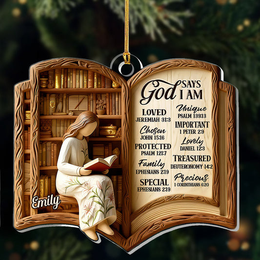 God Says I Am - Personalized Acrylic Ornament GOJS10322