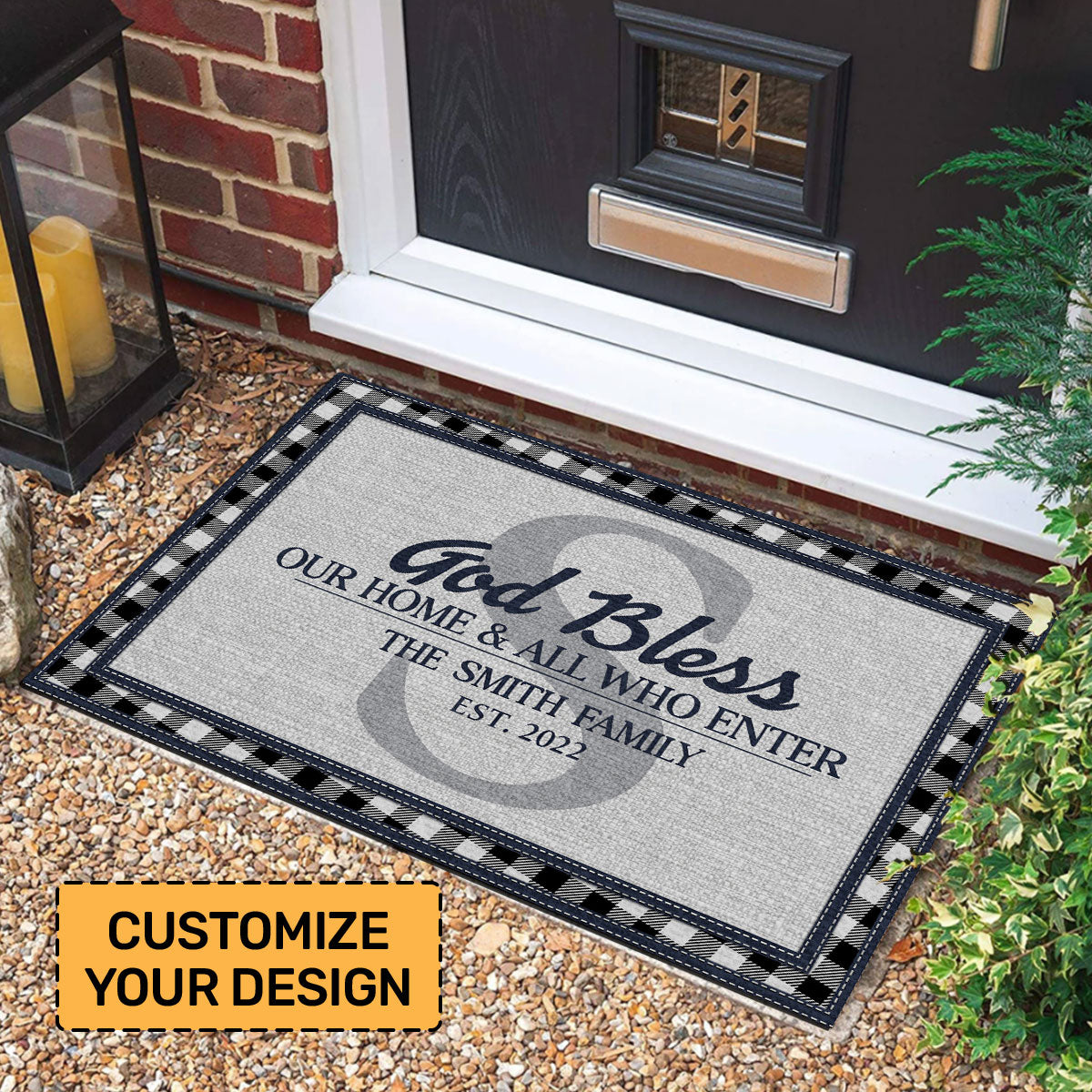 God Bless This Home - Personalized Doormat - Faithful Home Decor