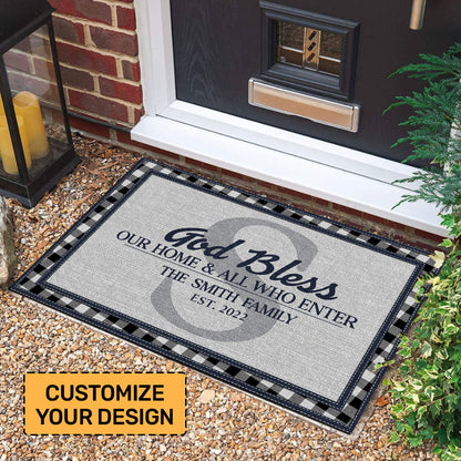 God Bless This Home - Personalized Doormat - Faithful Home Decor