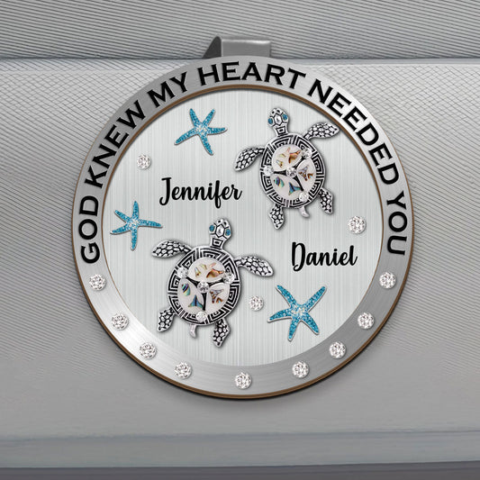 God Knew My Heart Needed You - Personalized Car Visor Clip GMJSCVC200003