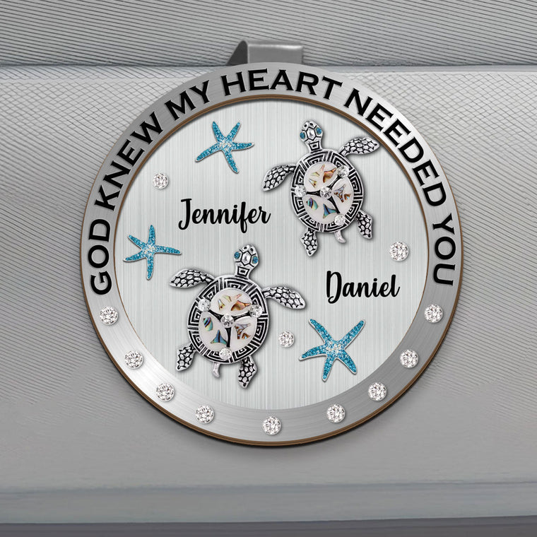 God Knew My Heart Needed You - Personalized Car Visor Clip GMJSCVC200003