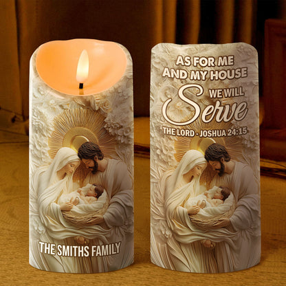 As For Me And My House - Personalized Flameless LED Candle