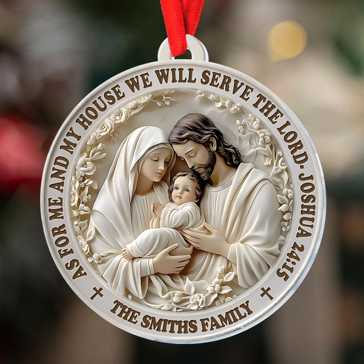 Serve The Lord - Personalized Acrylic Ornament - Christian Home Decor GOJS10158
