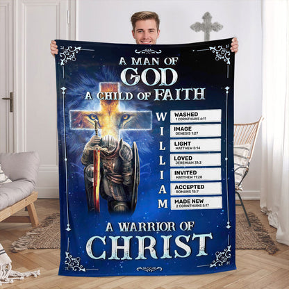 Man Of God - Personalized Fleece Blanket - Christian Faith Home Decor GBJS10023