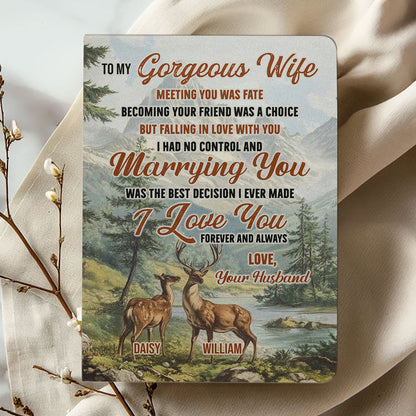 To My Gorgeous Wife - Personalized Leather Cover Notebook GMJSNB200123