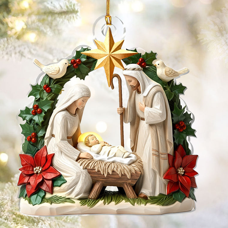 Jesus Is The Reason - Acrylic Ornament - Christian Holiday Decor GOJS10301