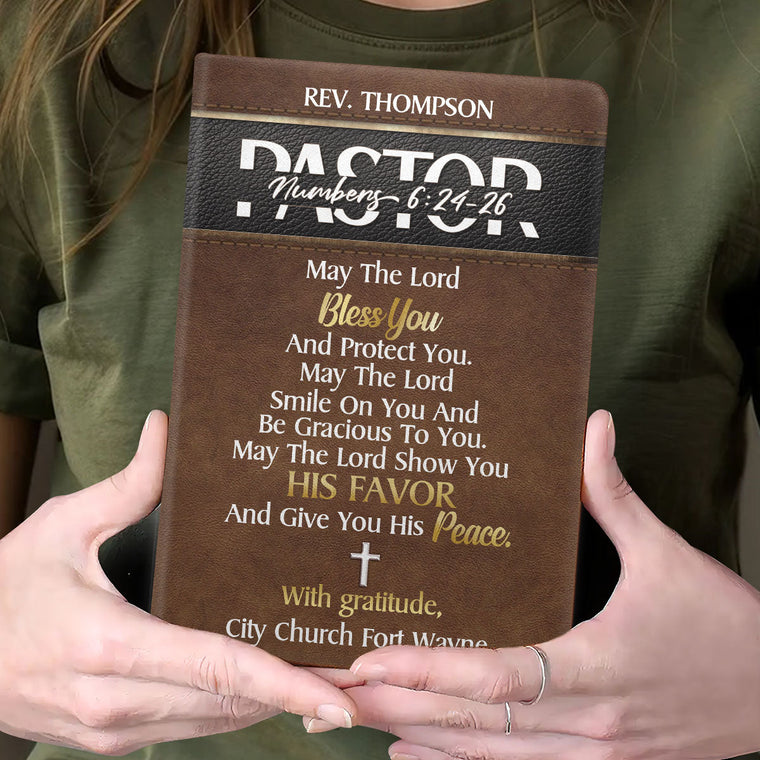 May The Lord Bless You - Personalized Leather Cover Notebook GMJSNB200047