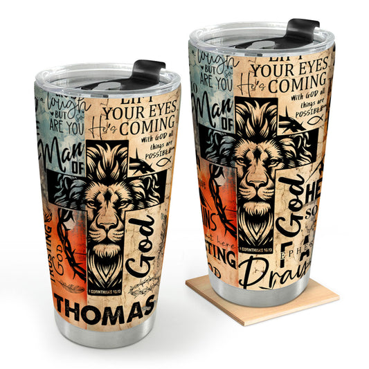 Man Of God Faith - Personalized Stainless Steel Tumbler