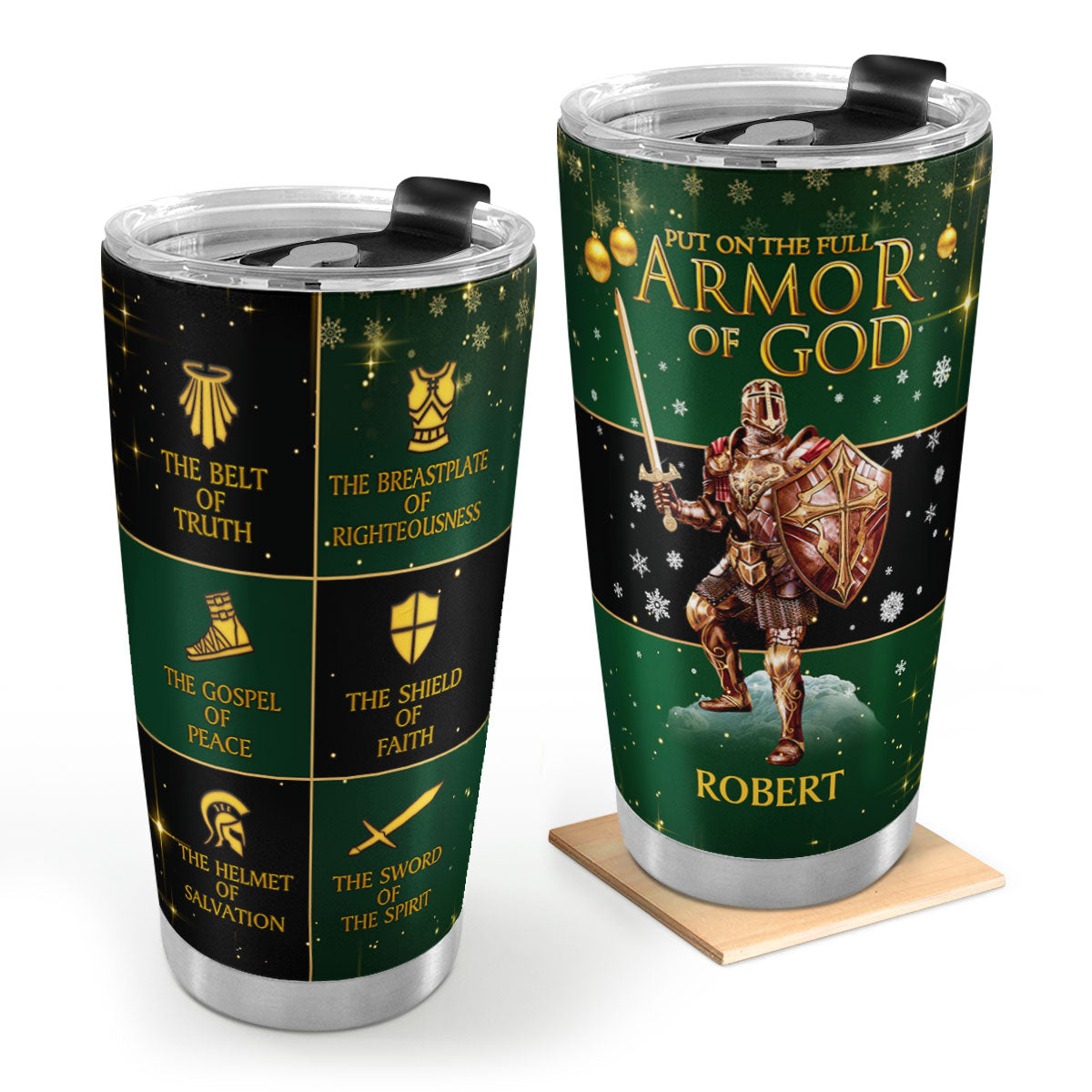 Faith-Inspired Gift for Men - Personalized Stainless Steel Tumbler