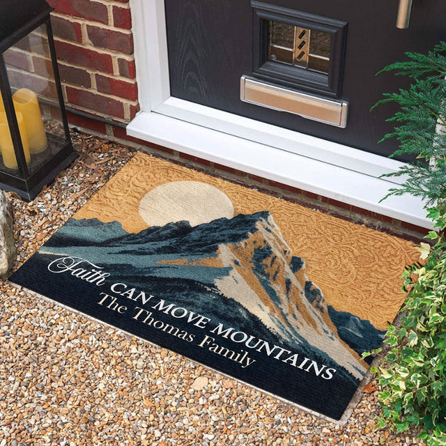 Faith Can Move Mountains - Personalized Doormat GDMJS10020