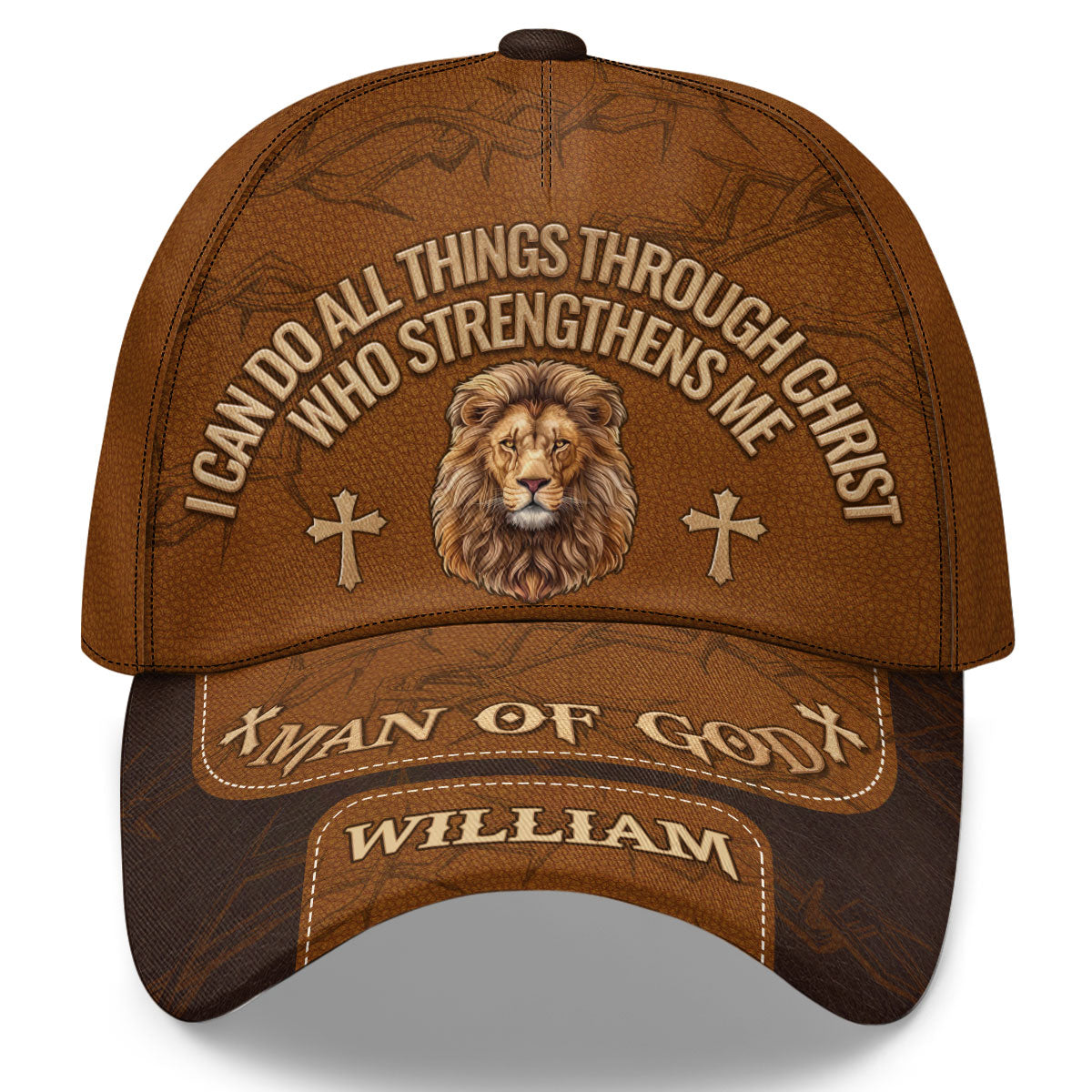 Christ Strengthens Me Lion - Personalized Classic Cap