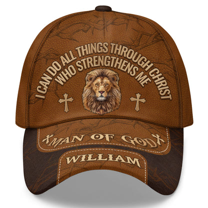 Christ Strengthens Me Lion - Personalized Classic Cap