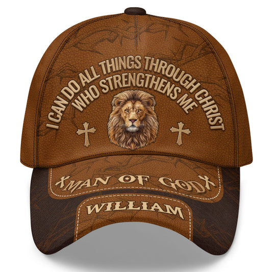 Christ Strengthens Me Lion - Personalized Classic Cap