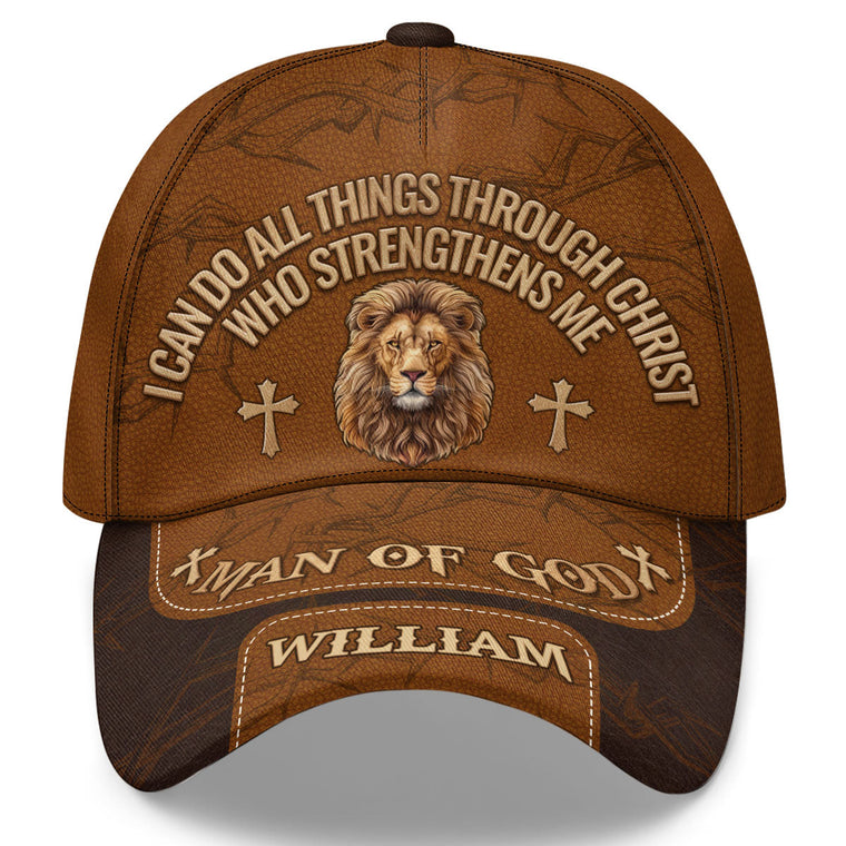 Christ Strengthens Me Lion - Personalized Classic Cap