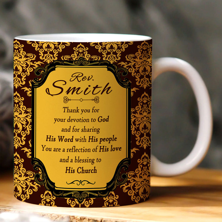 Thank You Pastor - Personalized Ceramic Coffee Mug