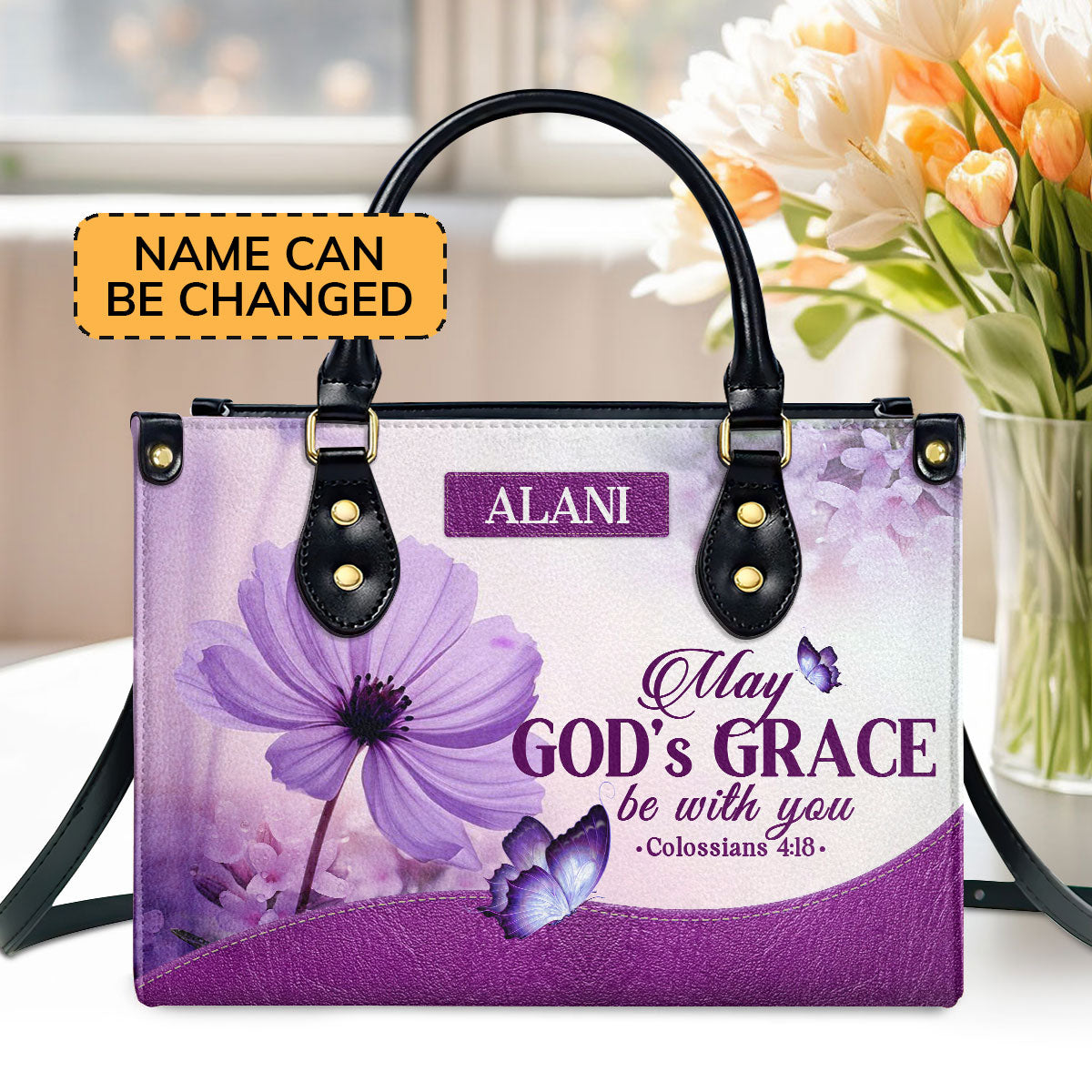 Faith Quote - Personalized Leather Handbag GMJSLB200104