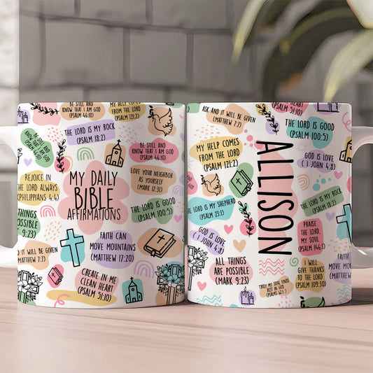 Faith-Inspired Custom Name Coffee Mug - Personalized Gift for Men and Women