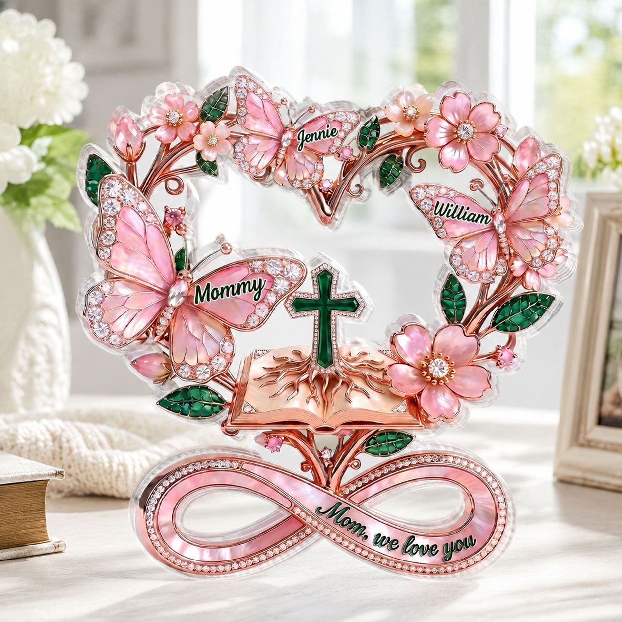 Mom We Love You - Personalized Acrylic Plaque GAPJS10009