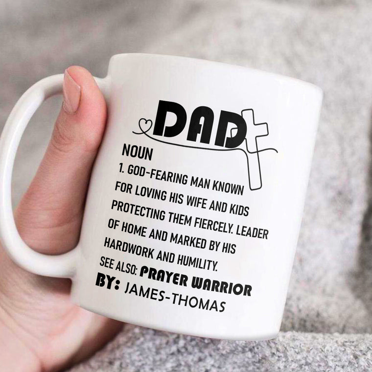 Dad Definition - Personalized White Ceramic Coffee Mug
