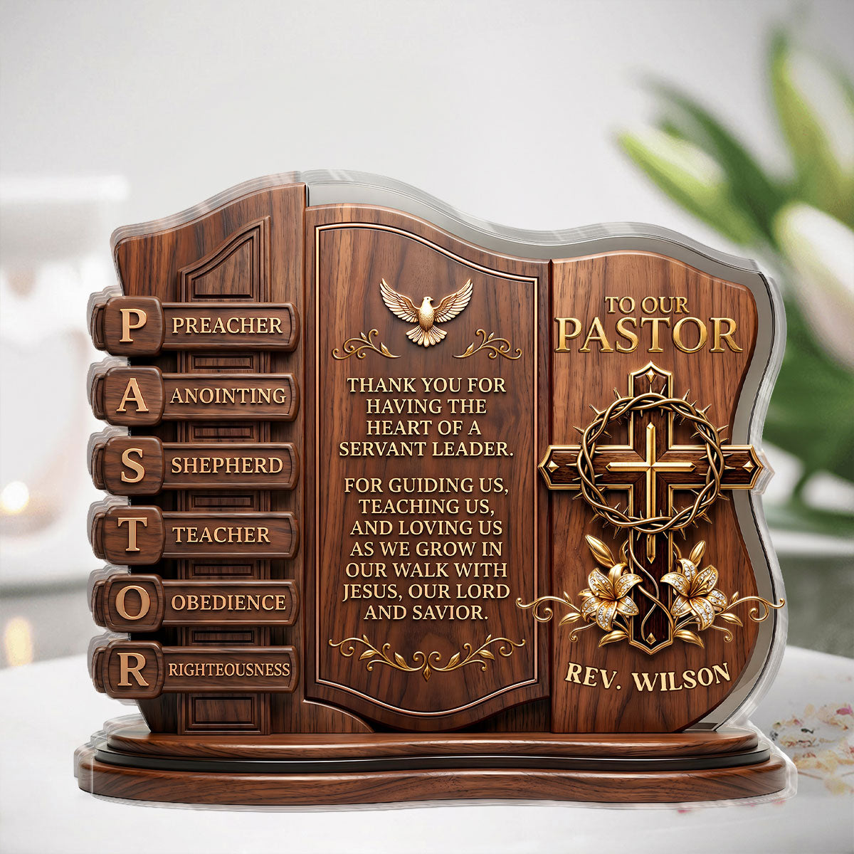 Heart Of A Servant Leader - Personalized Acrylic Plaque GAPJS10058
