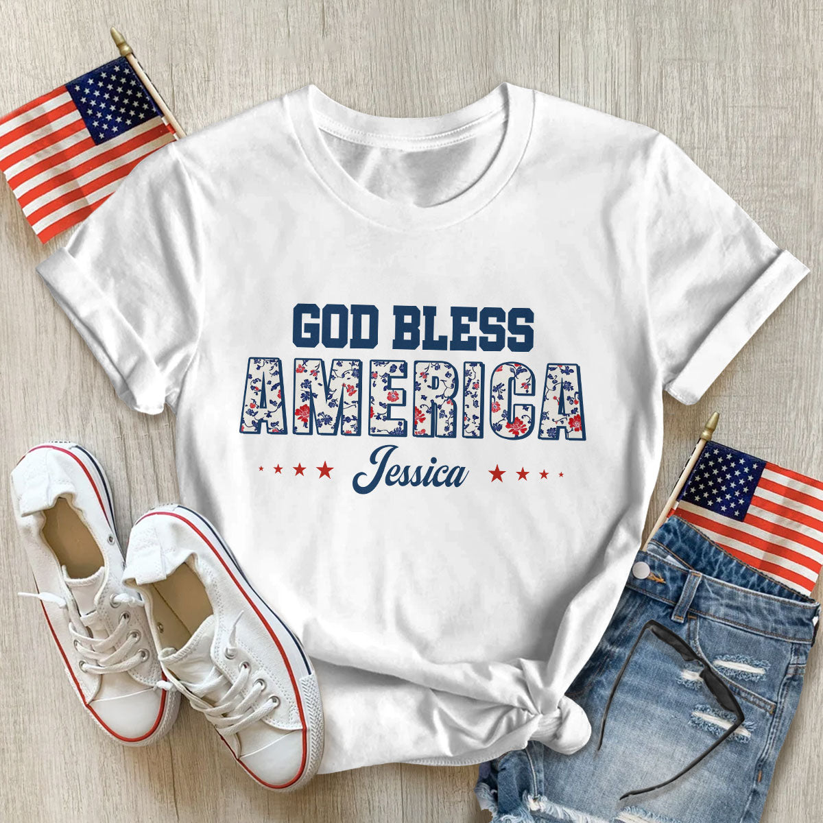 God Bless America - Personalized Unisex T-shirt GMJSTS200051