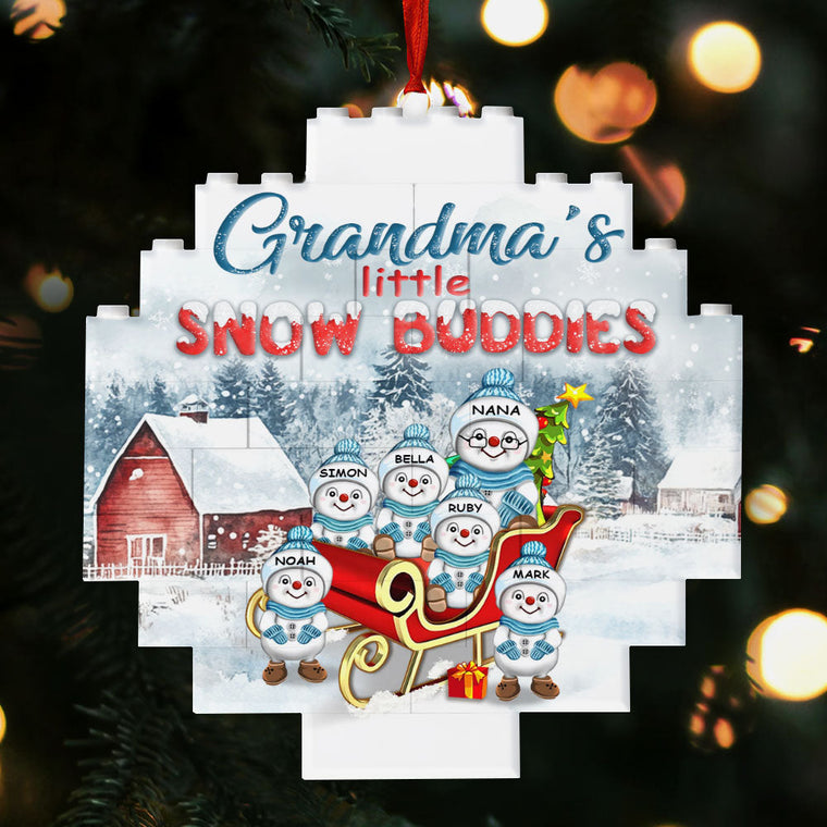 Grandma's Little Snow Buddies - Personalized Christmas Ornament GOJS10146