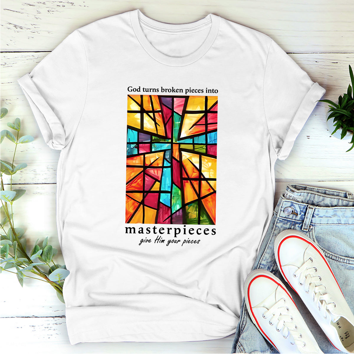 God Turns Broken Pieces Into Masterpieces - 2D Unisex T-shirt GMJSTS200067