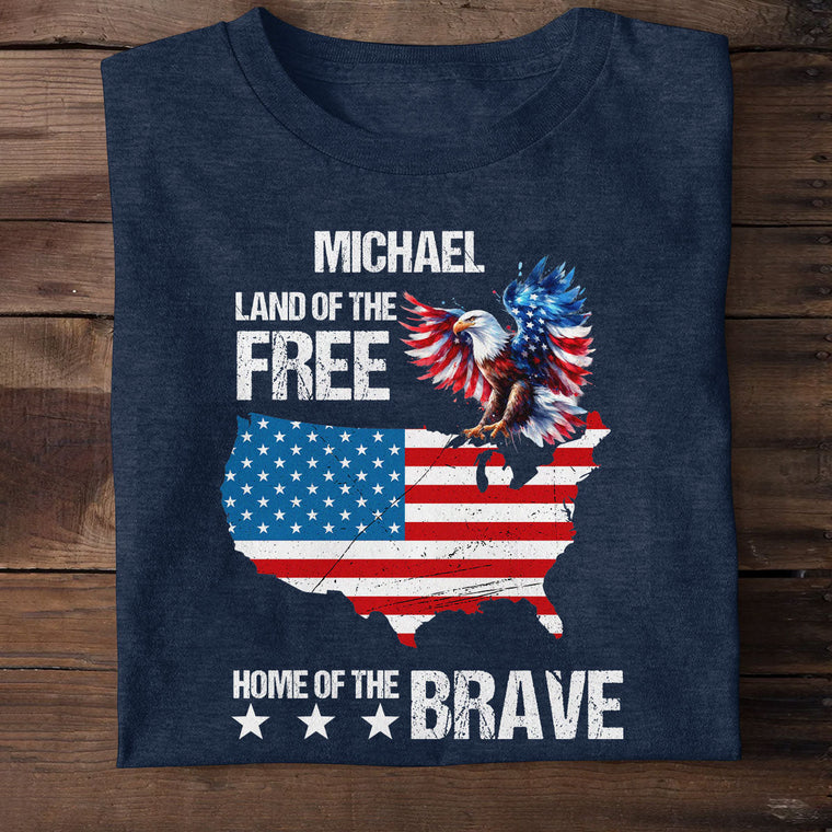 Land Of The Free Home Of The Brave - Personalized 2D Unisex T-shirt GMJSTS200054
