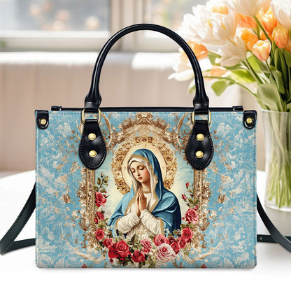 Our Lady of Grace - Leather Handbag - Christian Floral Design GMJSLB200096