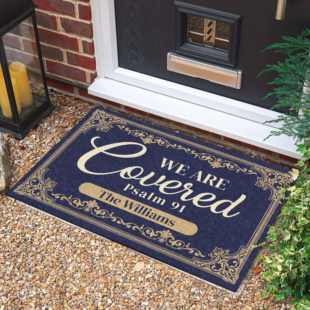 Psalm 91 - Personalized Doormat for Family