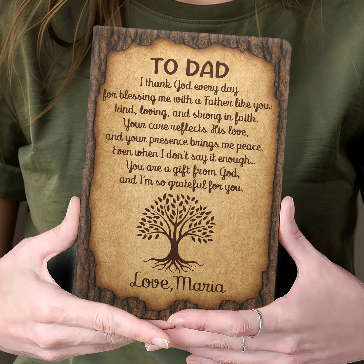 Gift For Dad - You Are A Gift From God - Personalized Leather Cover Notebook Custom Name Faith Keepsake GMJSNB200091