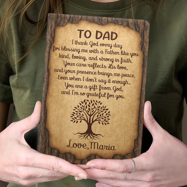 Gift For Dad - You Are A Gift From God - Personalized Leather Cover Notebook Custom Name Faith Keepsake GMJSNB200091