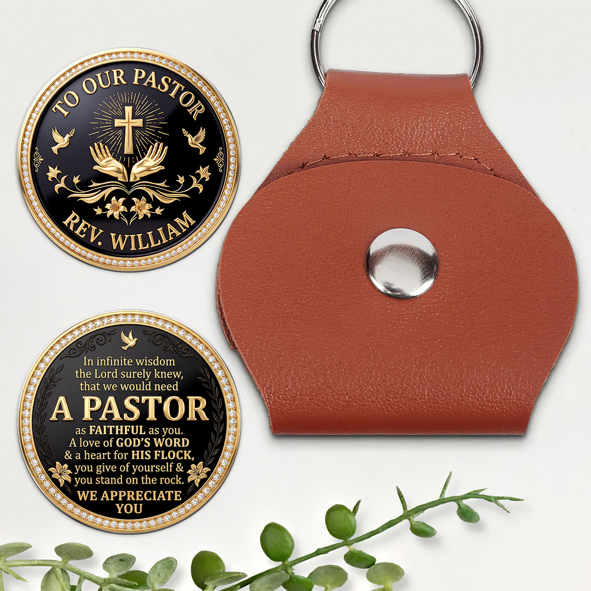 In Infinite Wisdom - Personalized Pocket Hug Gift for Pastor