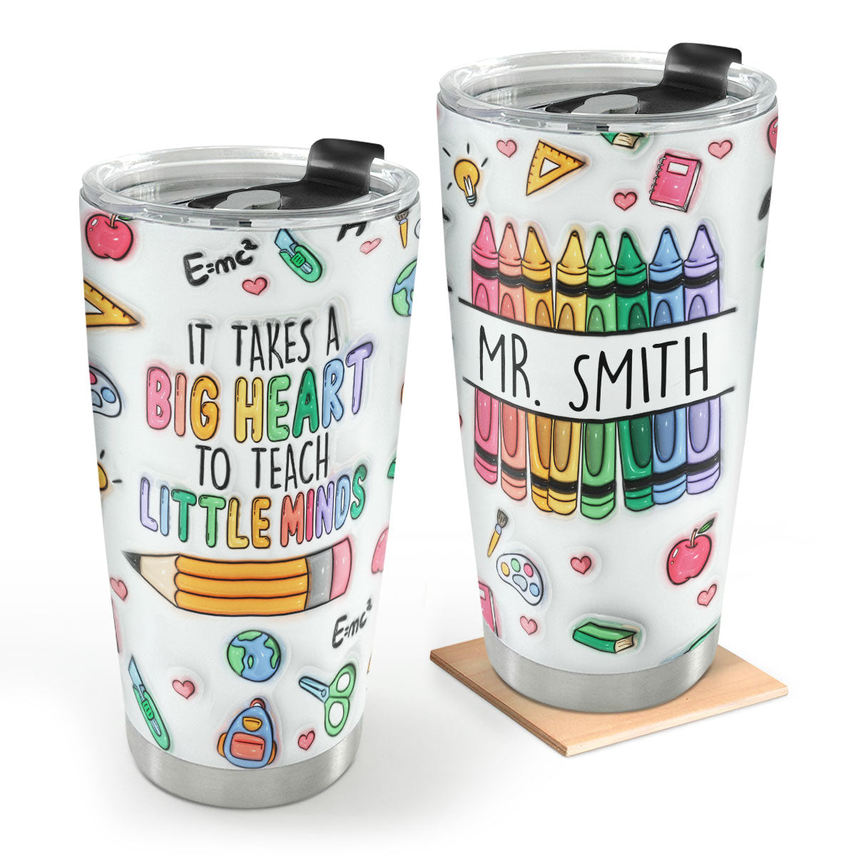 Big Heart To Teach - Personalized Stainless Steel Tumbler