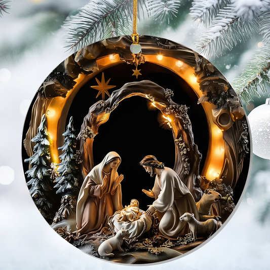 Nativity Scene Christmas - Acrylic Ornament - Holiday Decor GOJS10049