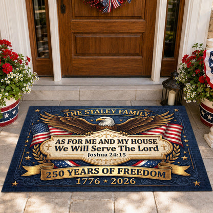 We Will Serve The Lord - Personalized Doormat - Christian Faith Home Decor GDMJS10003