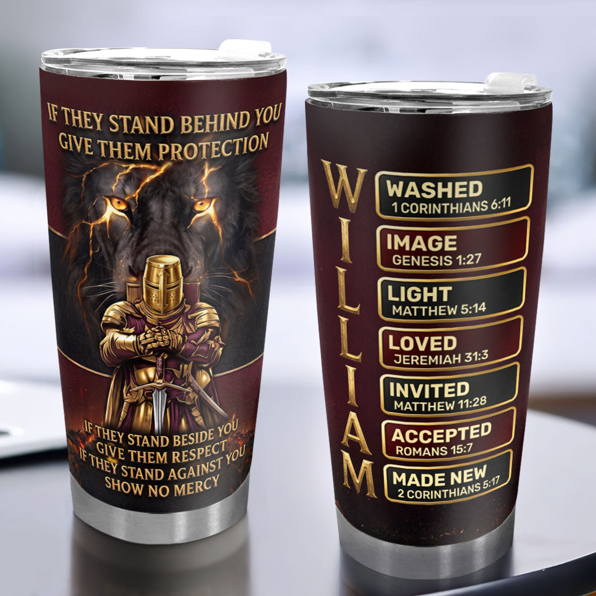 If They Stand Behind You - Christian Faith Tumbler - Personalized Drinkware