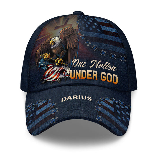 One Nation Under God - Personalized Classic Cap - Gift For Men