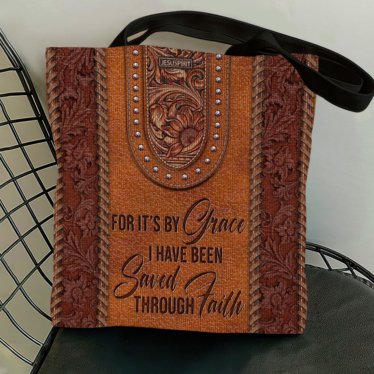 By Grace I Have Been Saved - Christian Tote Bag GTTJS10156