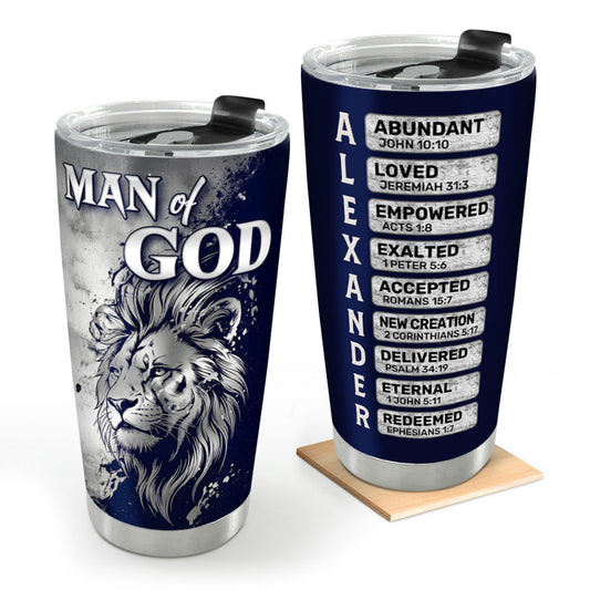 Faith-Inspired Gift for Men - Personalized Stainless Steel Tumbler