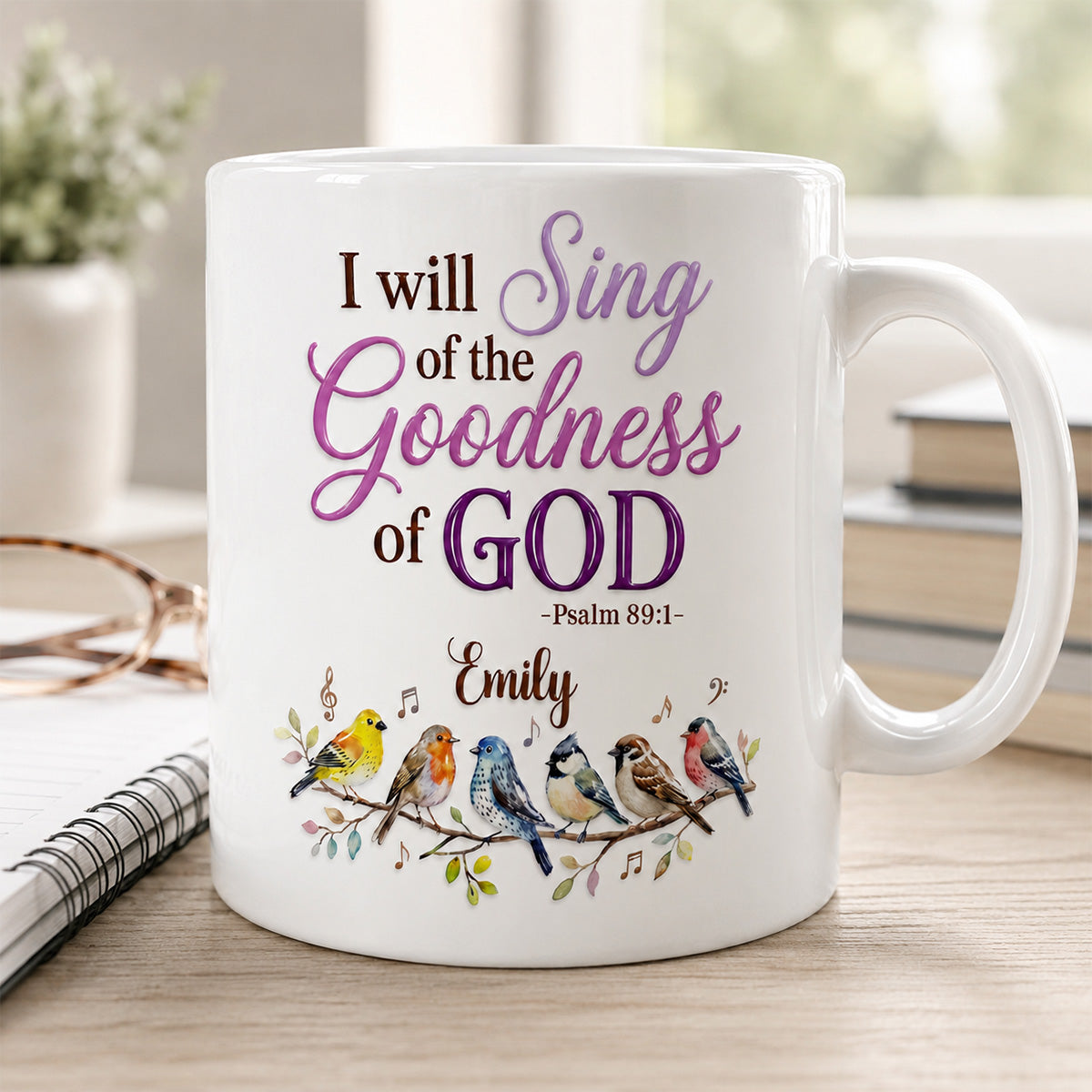Faith-Inspired Bird Song - Personalized Ceramic Coffee Mug